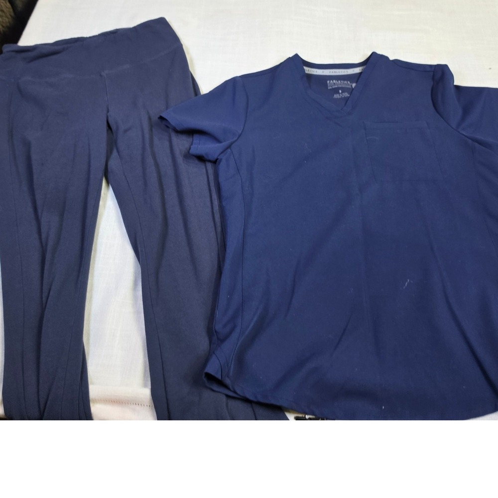 Fabletics Scrub Top and Sonoma Leggings Set Navy Blue Small 2 Piece Bundle
